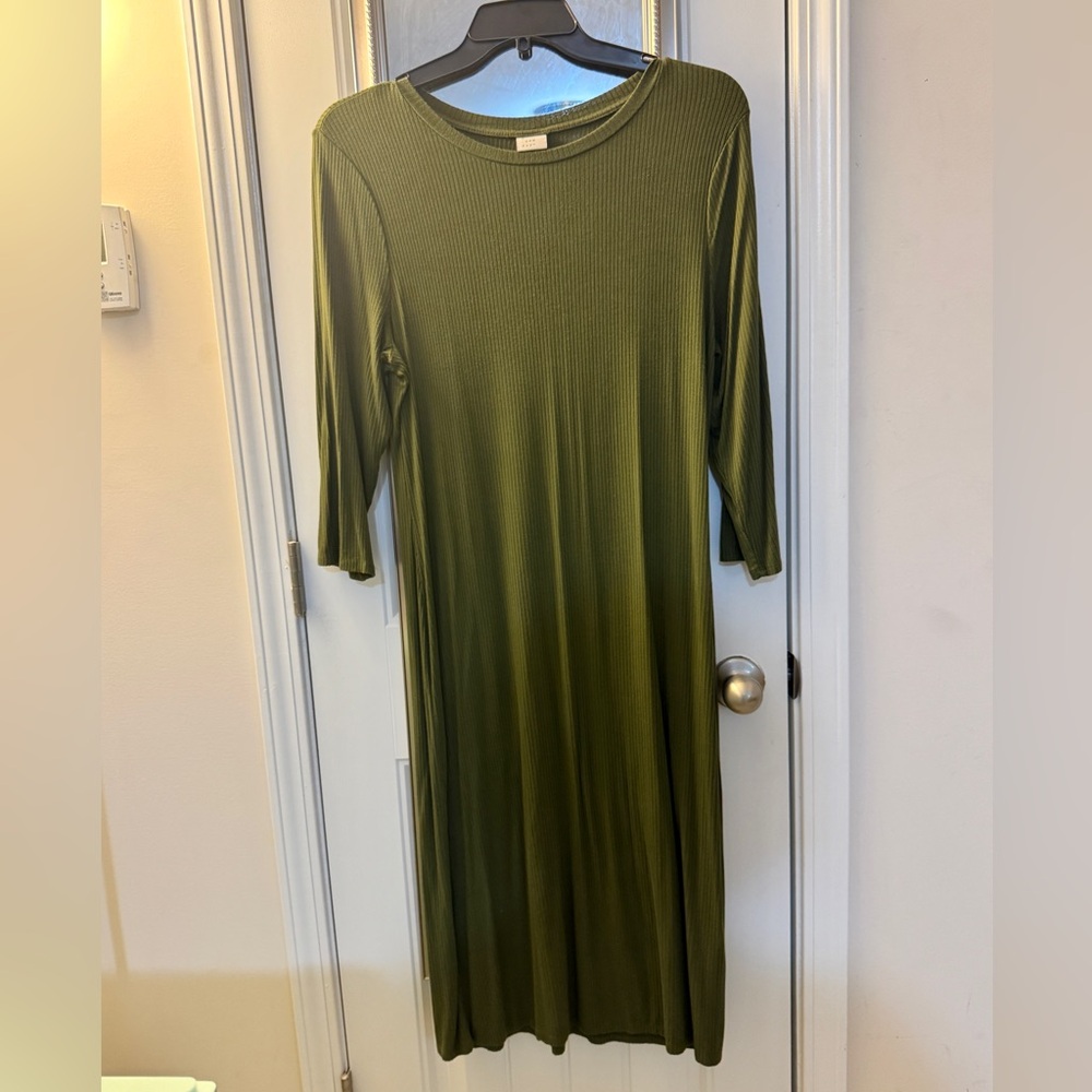 a new day Olive Long Sleeve Dress